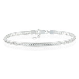 Sterling Silver Cubic Zirconia Snake Chain Bracelet