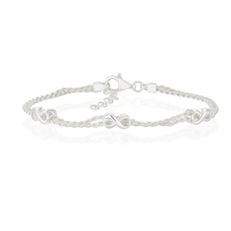 Sterling Silver Double Strand Infinity Bracelet