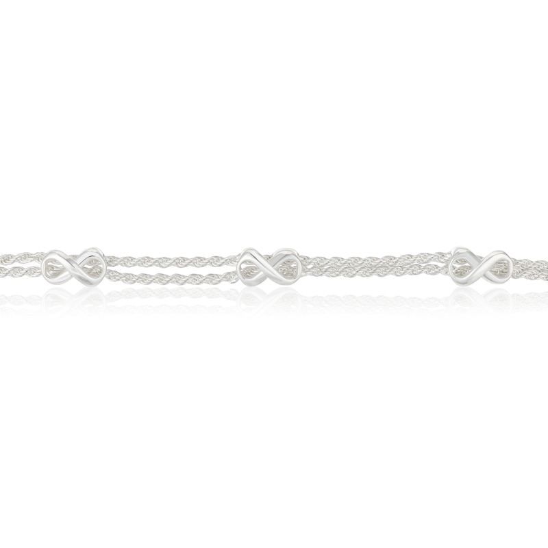 Main Image 2 of Sterling Silver Double Strand Infinity Bracelet