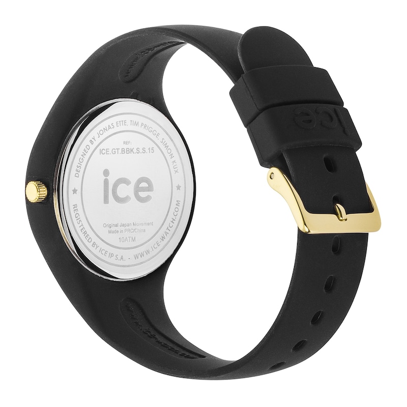 Main Image 4 of Ice Glitter Black Sequin & Silicone Strap Watch