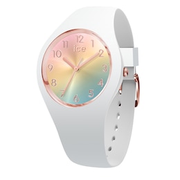 Ice Sunset Rainbow Dial & White Silicone Strap Watch