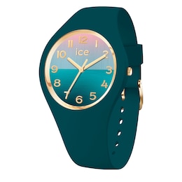 Ice Horizon Verdigris Medium Silicone Strap Watch