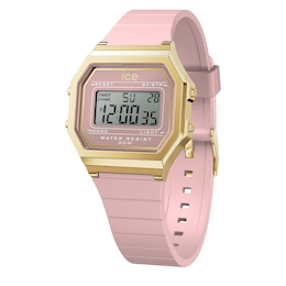 Ice Digit Retro Blush Pink Silicone Strap Watch