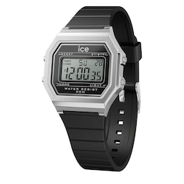 Ice Digit Retro Black Silicone Strap Watch