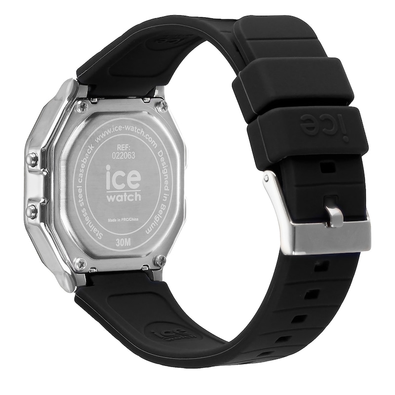 Main Image 4 of Ice Digit Retro Black Silicone Strap Watch