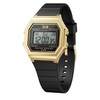 Thumbnail Image 1 of Ice Digit Retro Gold Tone & Black  Silicone Strap Watch