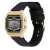 Thumbnail Image 2 of Ice Digit Retro Gold Tone & Black  Silicone Strap Watch