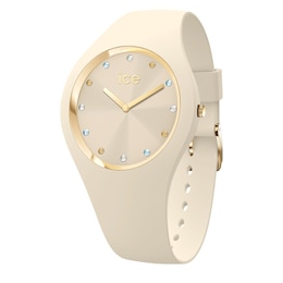 Ice Cosmos Vanilla Crystal & Silicone Strap Watch