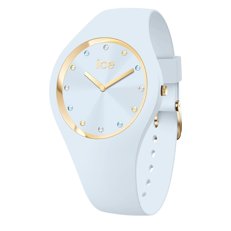 Main Image 1 of Ice Cosmos Crystal & Clear Sky Blue Silicone Strap Watch