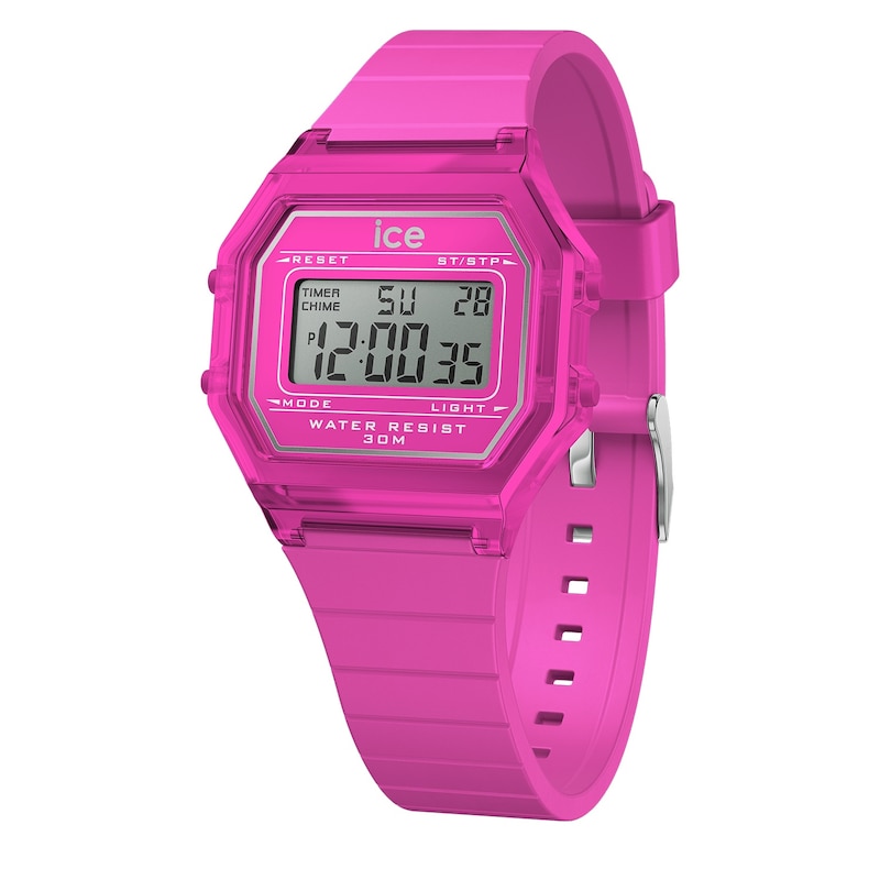 Main Image 1 of Ice Digit Retro Neon Pink Silicone Strap Watch