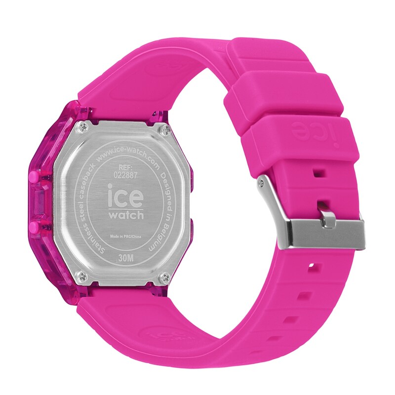 Main Image 4 of Ice Digit Retro Neon Pink Silicone Strap Watch
