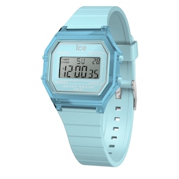 Ice Digit Retro Sky Blue Silicone Strap Watch