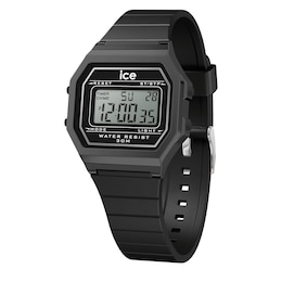 Ice Digit Retro All-Black Silicone Strap Watch