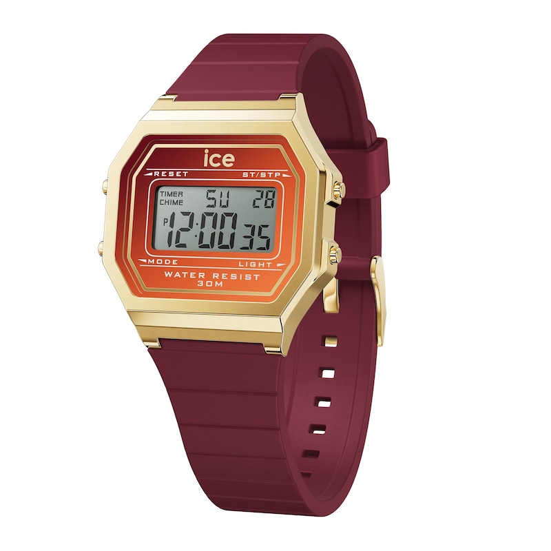 Main Image 1 of Ice Digit Retro Ruby Ember Small Silicone Strap Watch