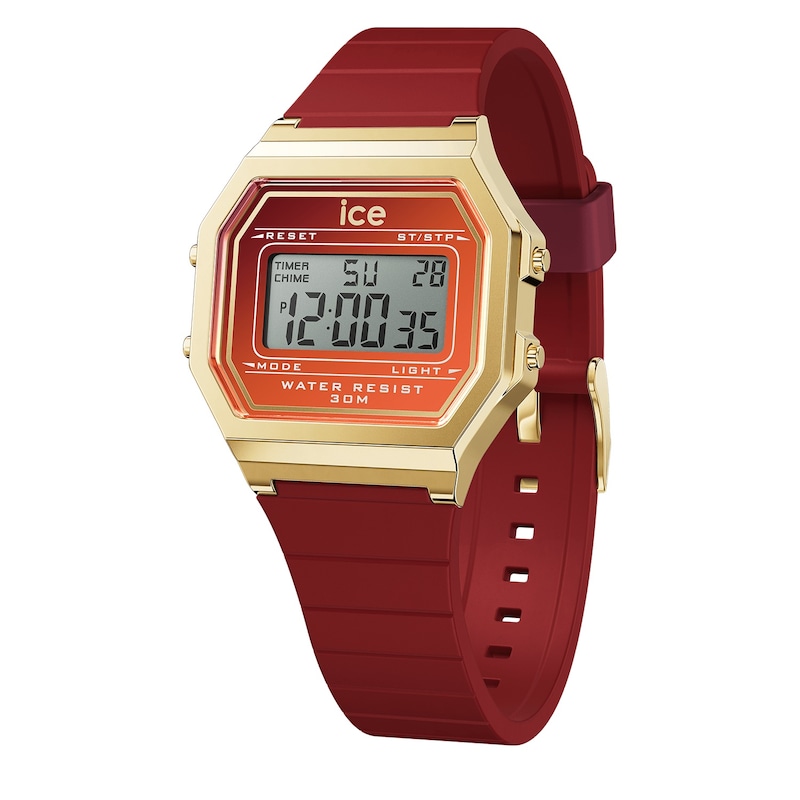 Main Image 2 of Ice Digit Retro Ruby Ember Small Silicone Strap Watch