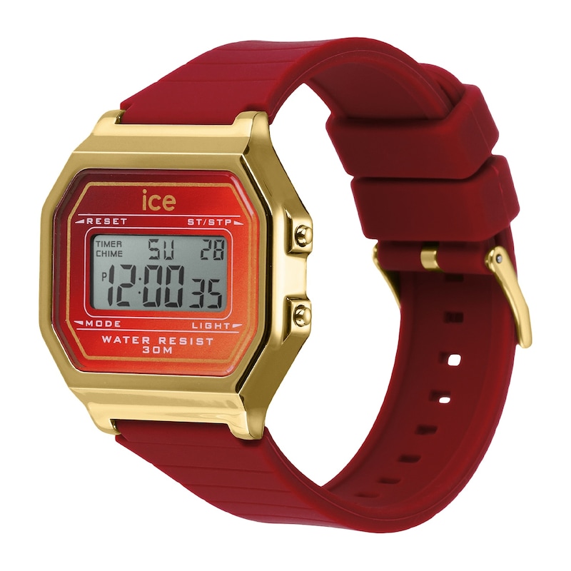 Main Image 3 of Ice Digit Retro Ruby Ember Small Silicone Strap Watch