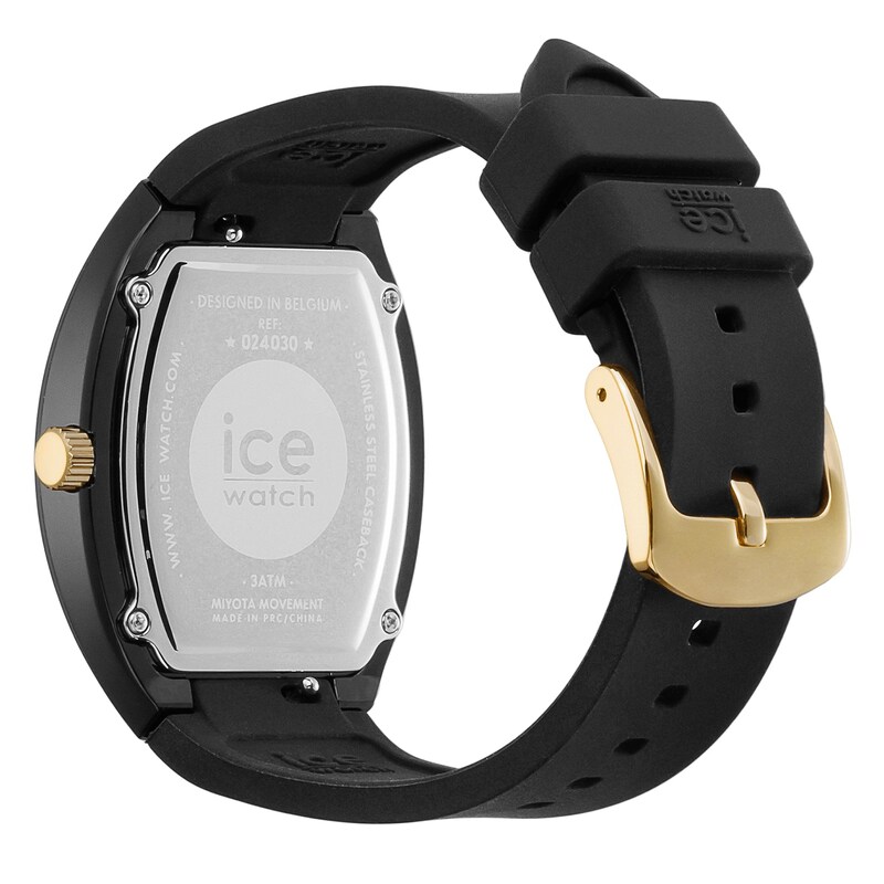 Main Image 4 of Ice Boliday Dome Black Glitter Dial & Black Silicone Strap Watch