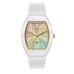Ice Boliday Dome Rainbow Dial & White Silicone Strap Watch