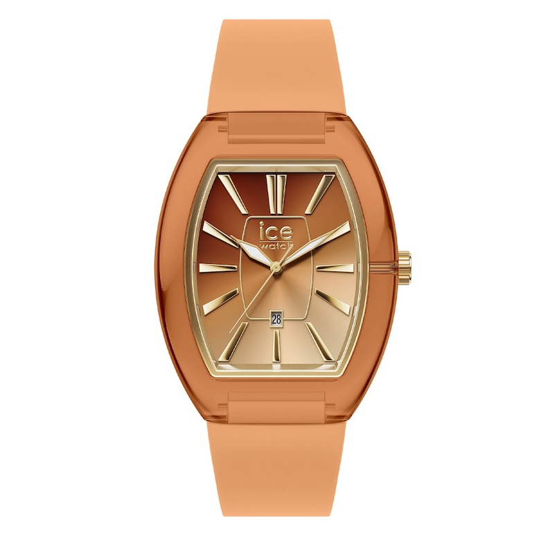 Main Image 1 of Ice Boliday Dome Ombré Peach Dial & Silicone Strap Watch