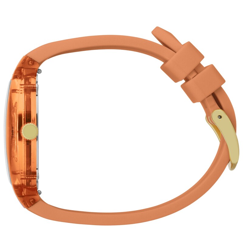 Main Image 3 of Ice Boliday Dome Ombré Peach Dial & Silicone Strap Watch