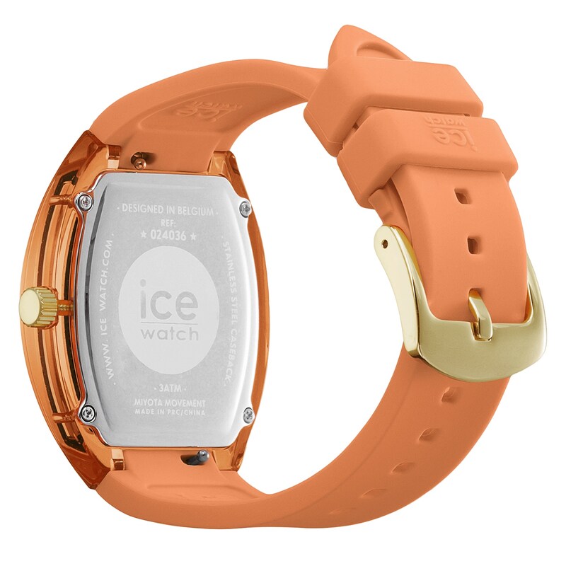 Main Image 4 of Ice Boliday Dome Ombré Peach Dial & Silicone Strap Watch
