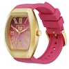 Thumbnail Image 2 of Ice Boliday Dome Gold Tone IP & Pink Dial Silicone Strap Watch