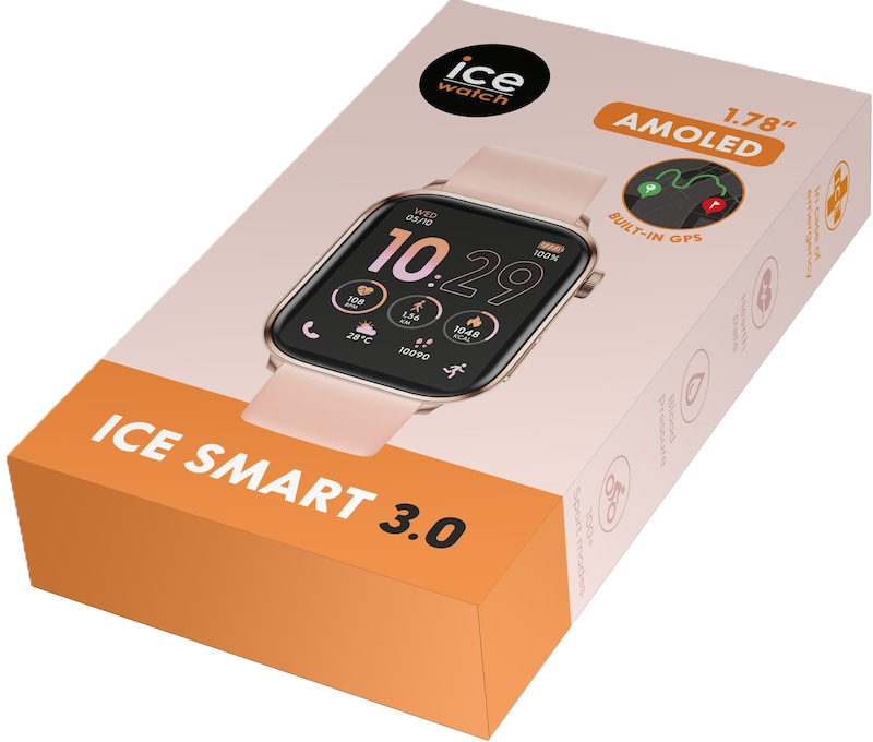 Main Image 4 of Ice Smart 3.0 Rose Gold & Nude 1.78" Amoled Dial & Silicone Strap Watch
