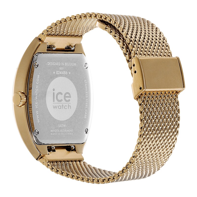Main Image 4 of Ice Boliday Dome Black Dial & Gold Tone IP Milanese Mesh Bracelet Watch