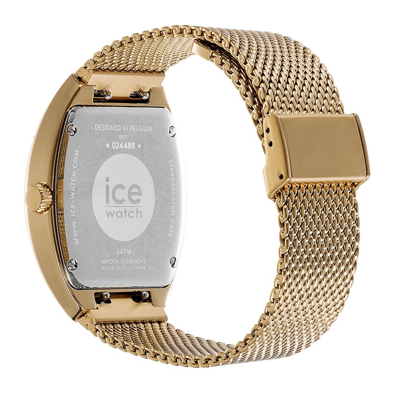 Main Image 4 of Ice Boliday Dome Pink Dial & Gold Tone IP Milanese Mesh Bracelet Watch