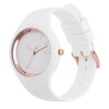 Thumbnail Image 2 of Ice Glam 37mm Rose Gold Tone & White Silicone Strap Watch