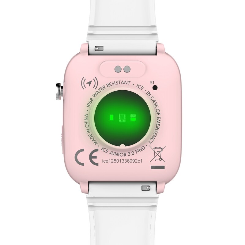 Main Image 5 of Ice Smart Junior 3.0 Find My Pink White 1.75" Silicone Strap Watch