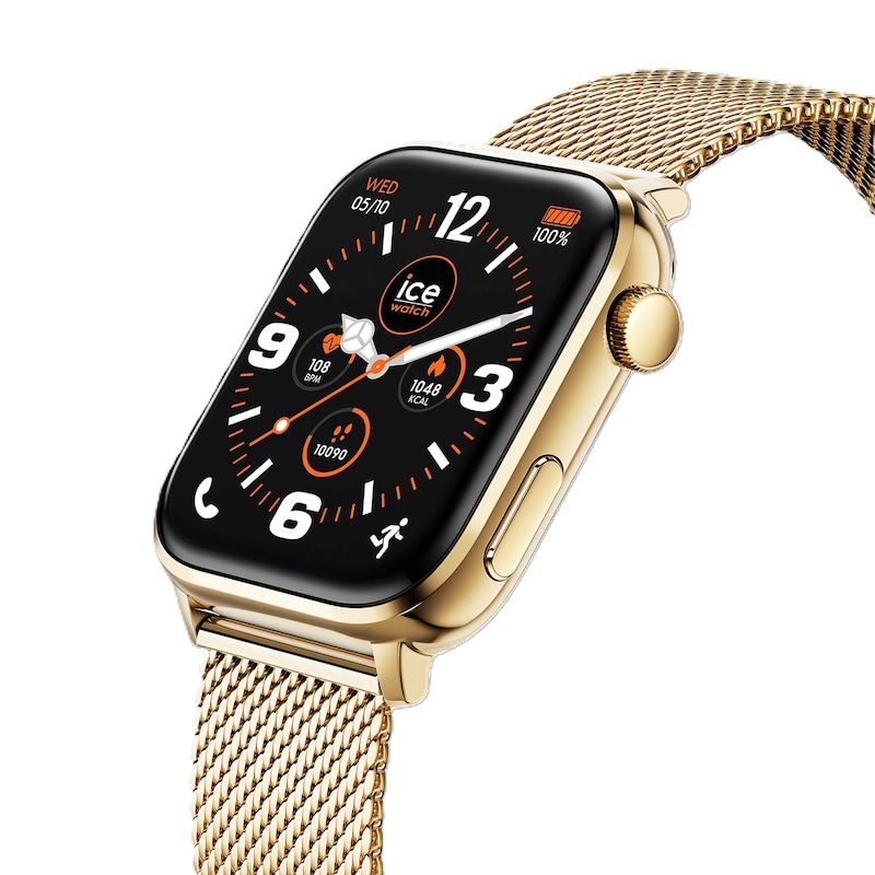 Main Image 3 of Ice Smart 3.0 Gold Tone 1.78" Amoled Dial & Milanese Mesh Strap Smartwatch