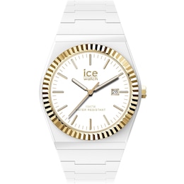 Ice Power Pw1 White Gold 36mm Silicone Strap Watch