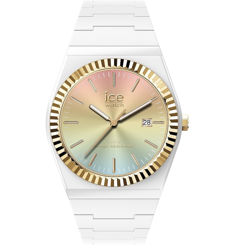 Main Image 1 of Ice Power Pw1 White Sunset Rainbow 36mm Silicone Strap Watch