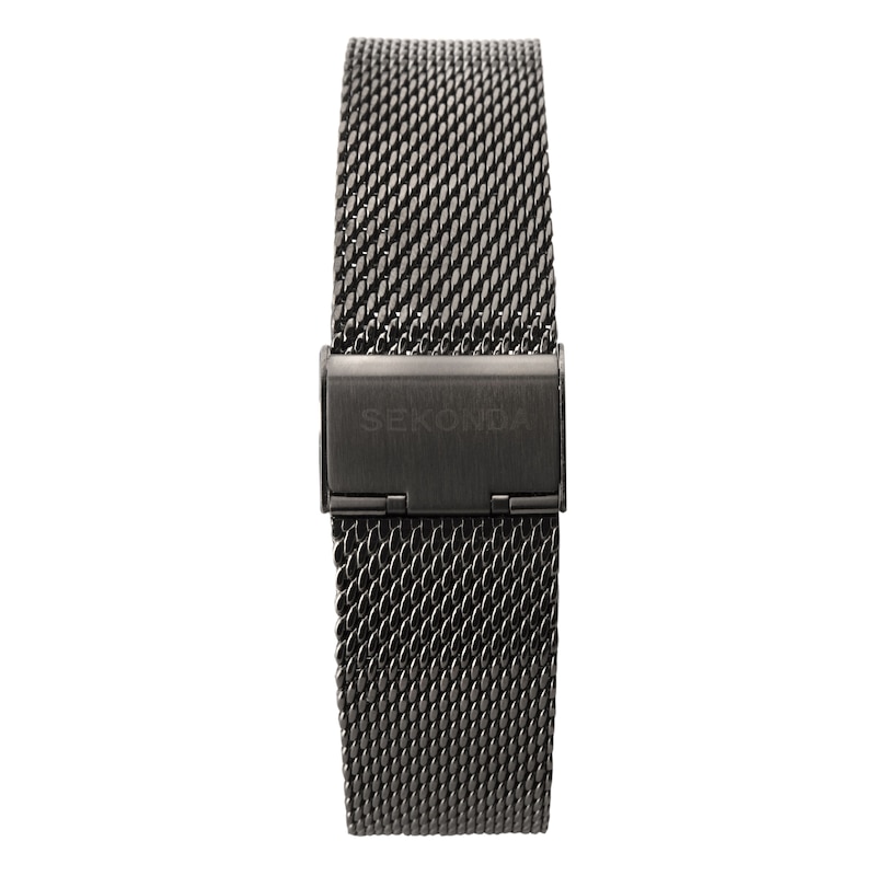 Sekonda Men’s Balearic Black Dial Gunmetal Stainless Steel Milanese Bracelet Watch