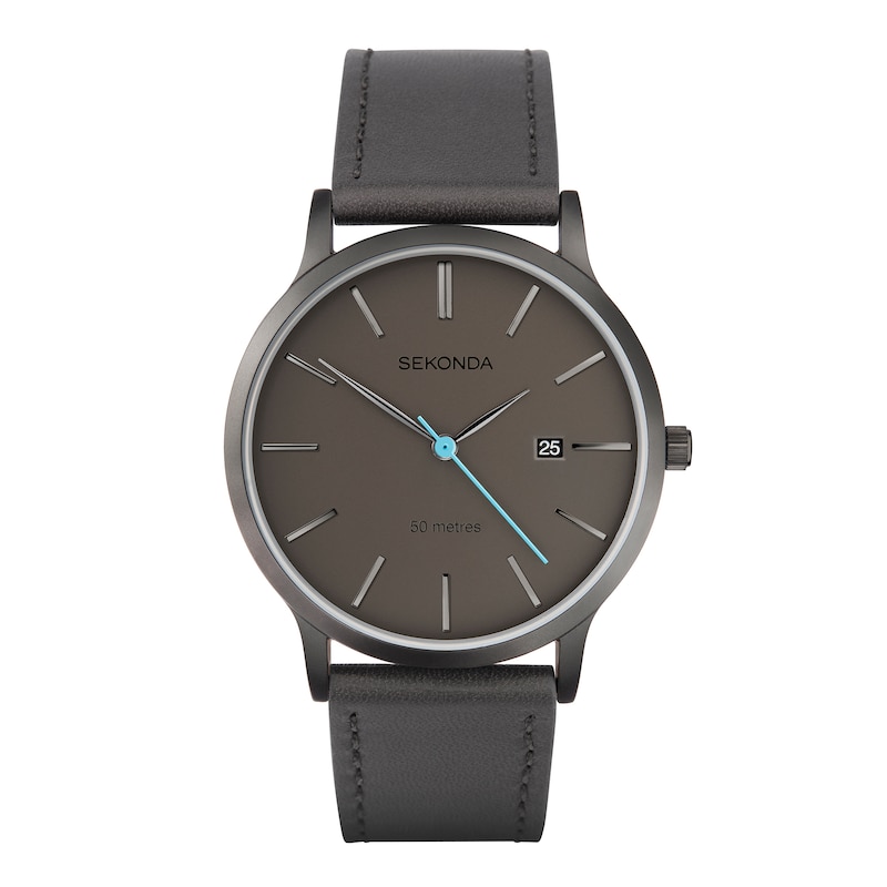 Sekonda Men's Grey Leather Watch Gift Set