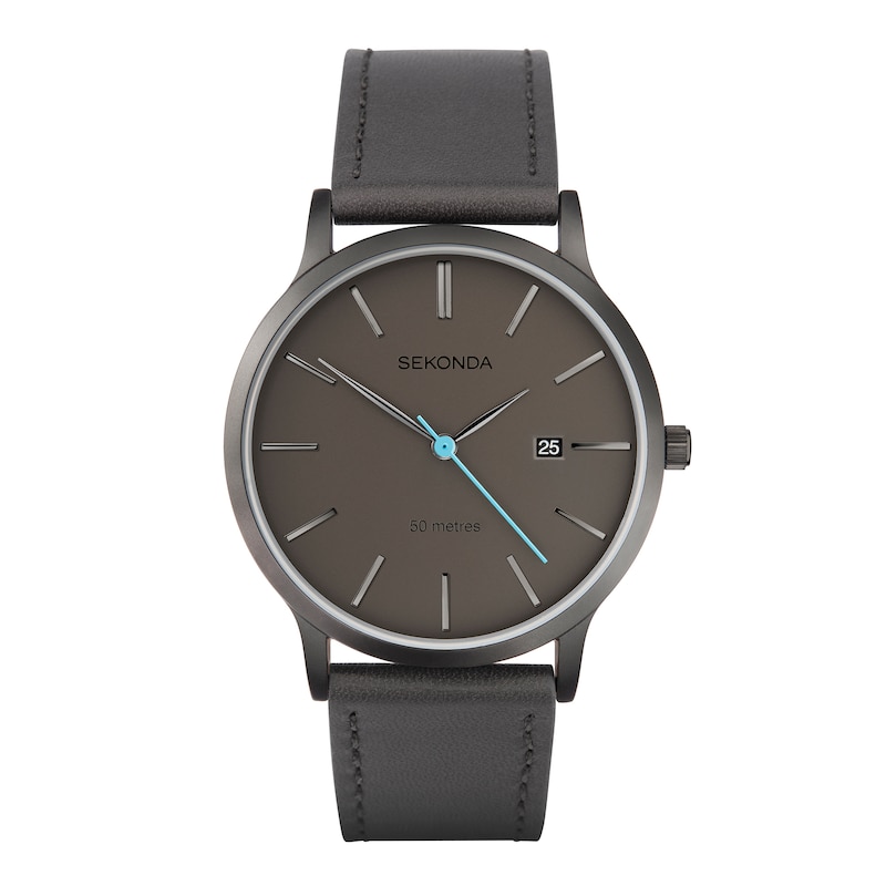 Main Image 2 of Sekonda Men's Grey Leather Watch Gift Set
