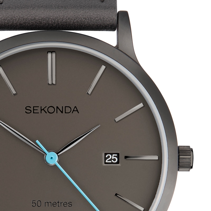 Sekonda Men's Grey Leather Watch Gift Set