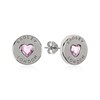 Thumbnail Image 1 of Radley Sterling Silver Pink Stone Heart Stone Earrings