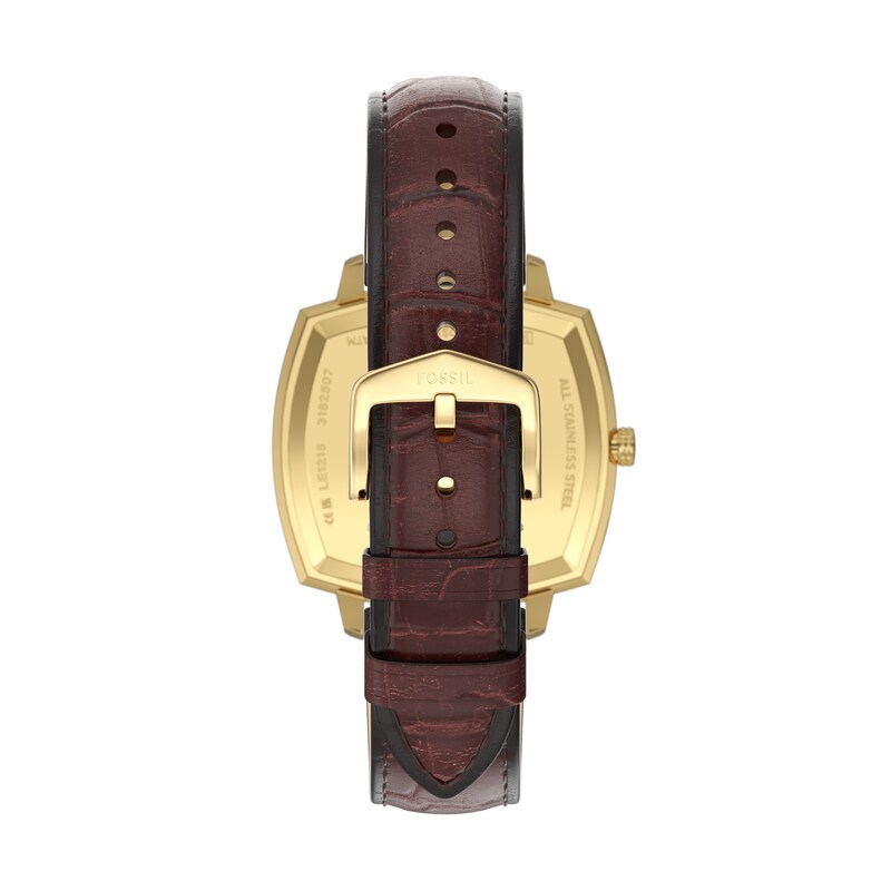 Main Image 6 of Nick Jonas x Fossil Machine Luxe Blue Vignette Dial & Brown Croco Leather Strap Watch