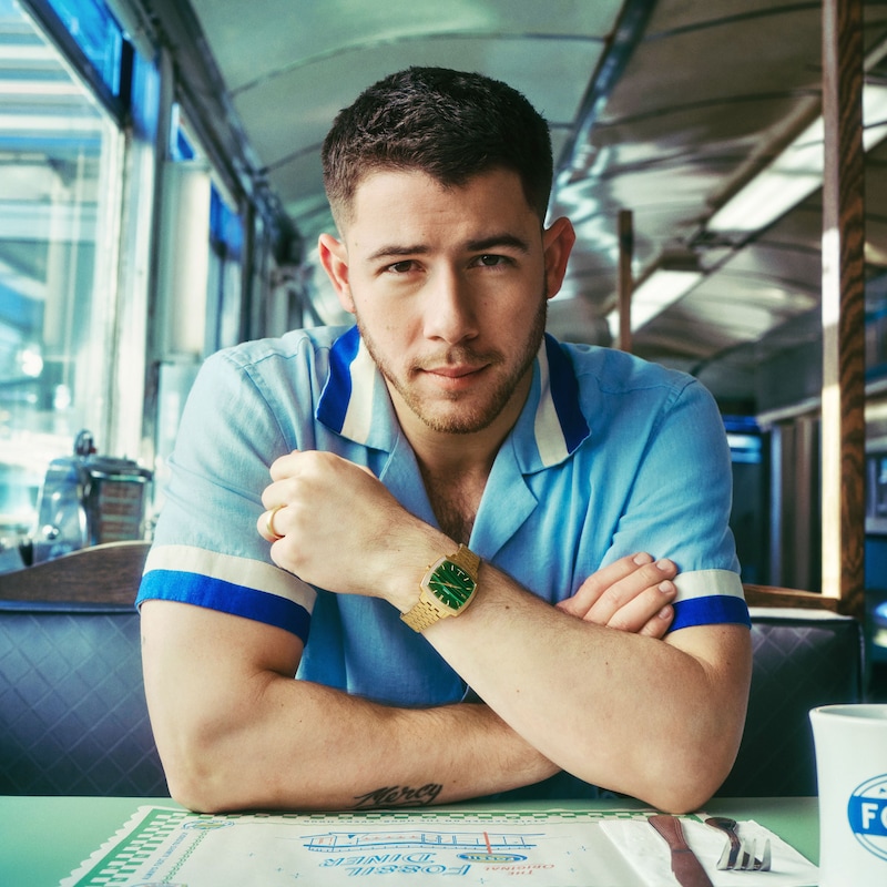 Main Image 7 of Nick Jonas x Fossil Machine Luxe Malachite Dial & Gold-Tone Stainless Steel Watch