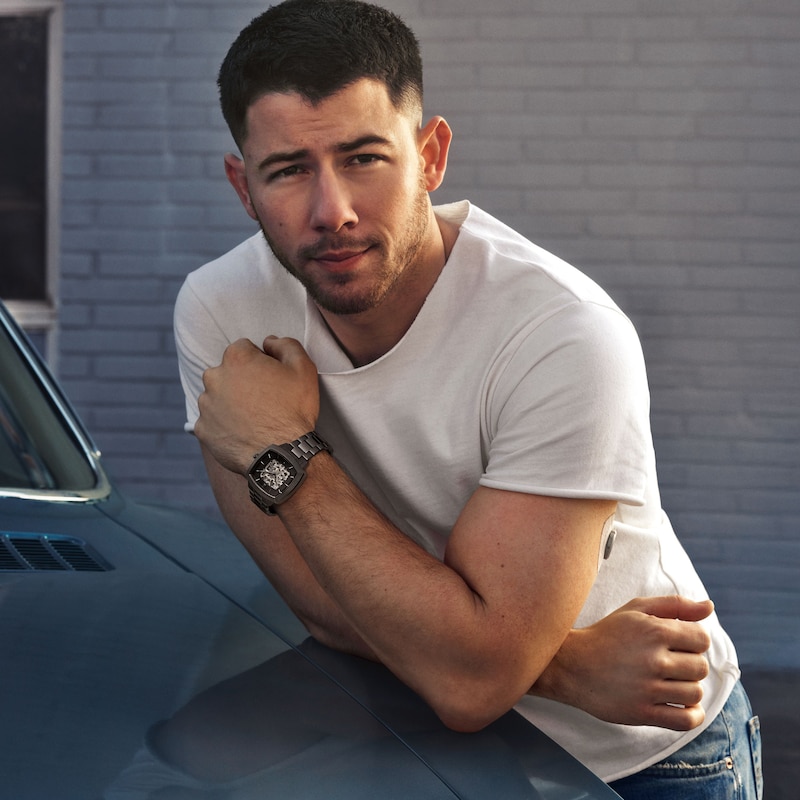 Main Image 7 of Nick Jonas x Fossil Machine Luxe Automatic Gunmetal Stainless Steel Watch