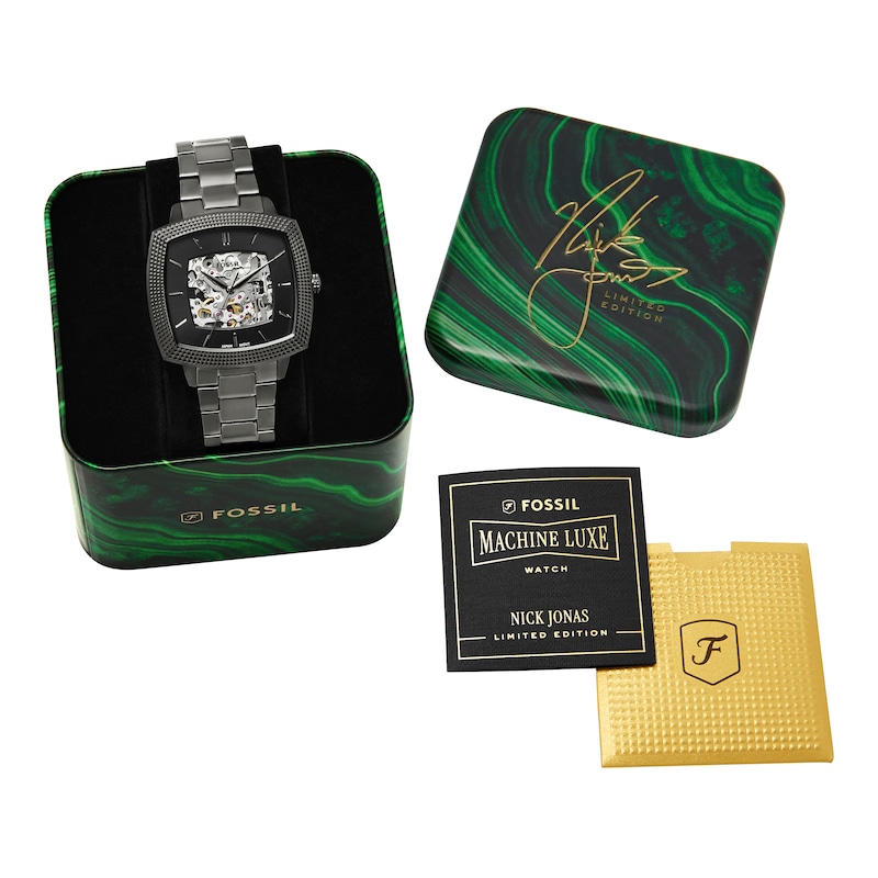 Main Image 9 of Nick Jonas x Fossil Machine Luxe Automatic Gunmetal Stainless Steel Watch