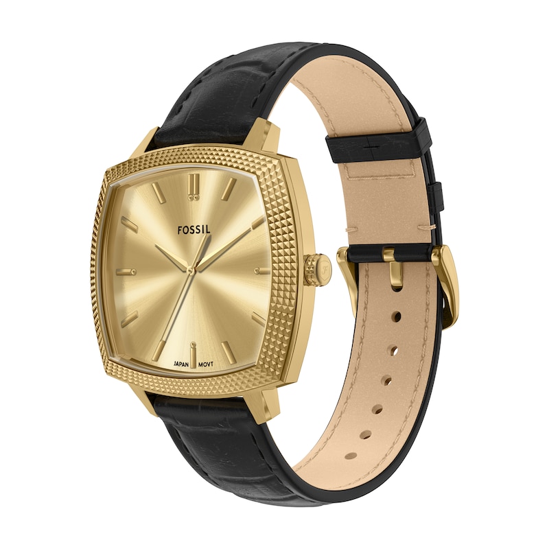 Main Image 3 of Nick Jonas x Fossil Machine Luxe Black Croco Leather Strap Watch