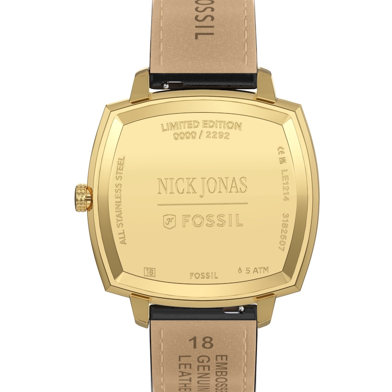 Main Image 4 of Nick Jonas x Fossil Machine Luxe Black Croco Leather Strap Watch