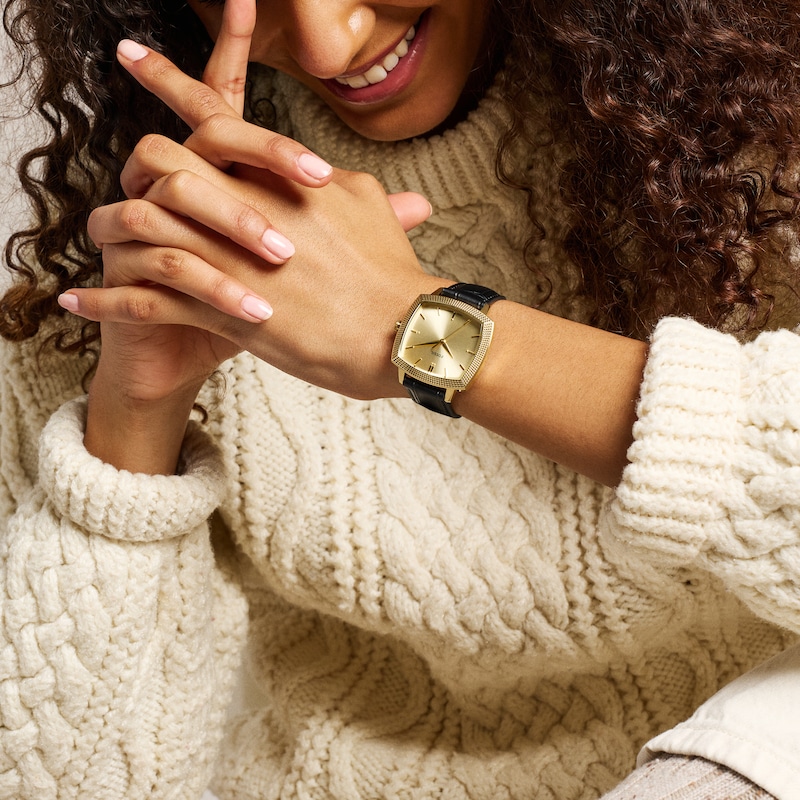 Main Image 8 of Nick Jonas x Fossil Machine Luxe Black Croco Leather Strap Watch