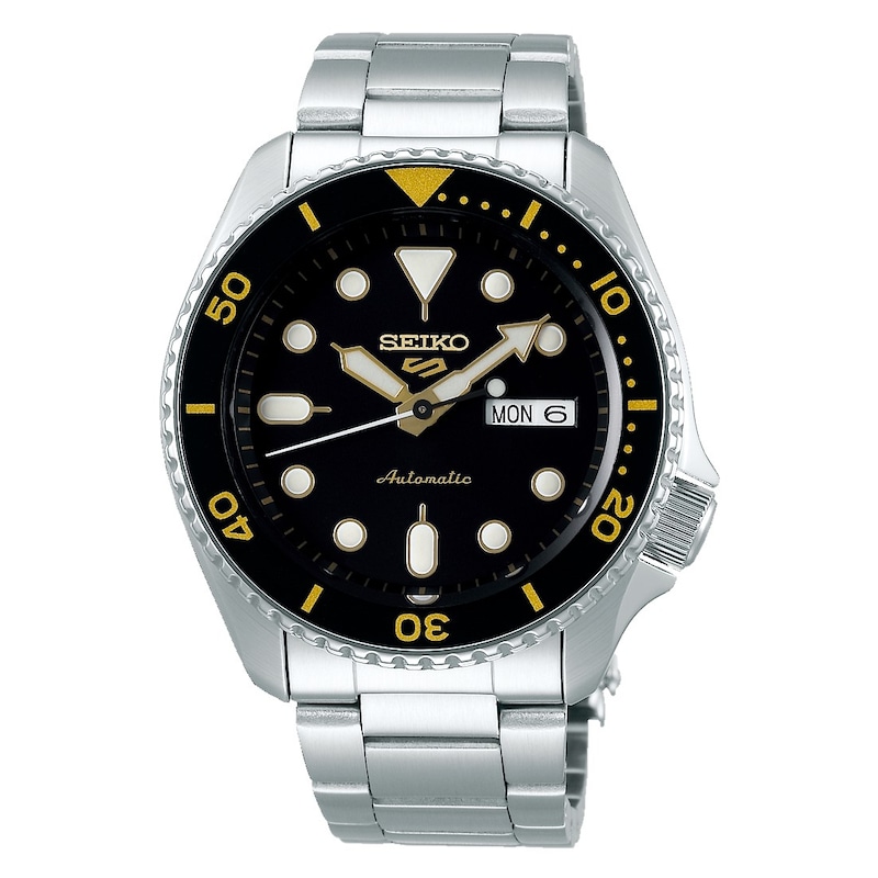 Main Image 1 of Seiko 5 Sports Men's Yellow Detail Stainless Steel Bracelet Watch