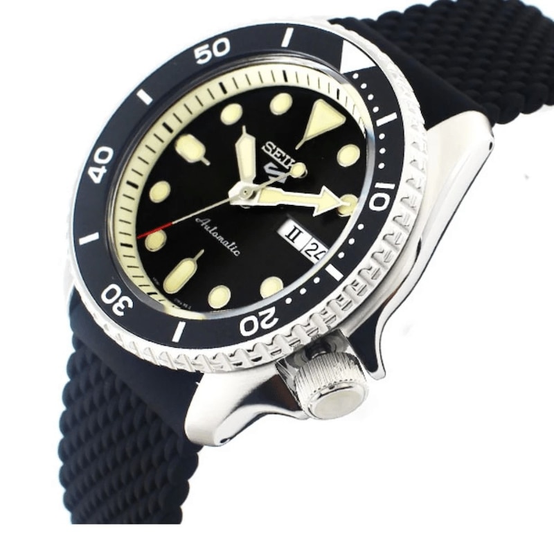 Main Image 2 of Seiko 5 Sports Men's Black Rubber Strap Watch