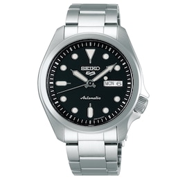 Seiko 5 Sports Men's 40mm Black Dial Stainless Steel Bracelet Watch