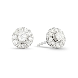 9ct White Gold 0.33ct Total Diamond Halo Stud Earrings